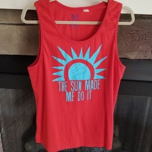 red aqua graphic tank The Sun Made Me Do It S M